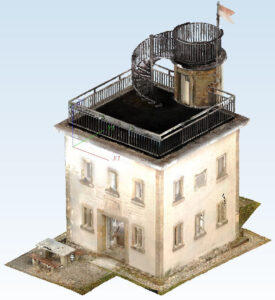 Digitale Laservermessung eines historischen Gebäudes / Turm in Oberfranken / Bayern, erfasst durch 3D-Laserscanning / 3D Gebäudescan von SINGER Metallbau